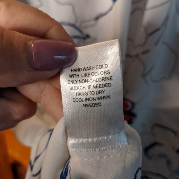 DR2* floral cap sleeve blouse tunic top side slit round neck - Picture 2 of 7